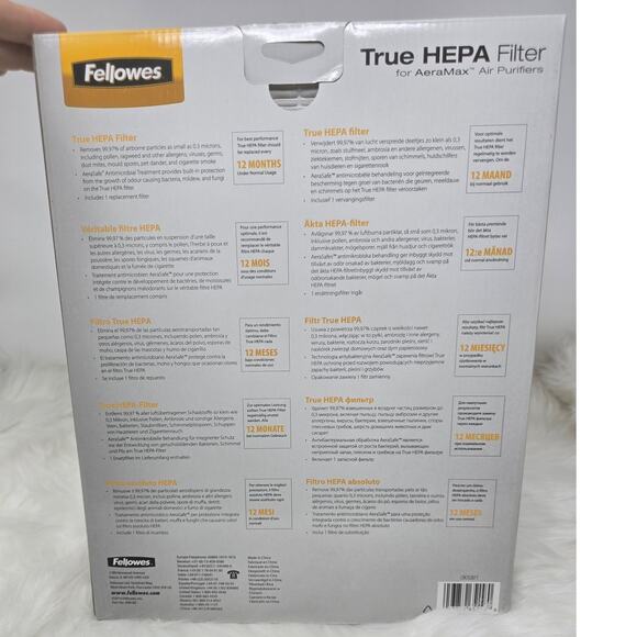 AeraMax Fellowes True Hepa Filer for AeraMax Air Purifiers 1 Filters NIB - Picture 3 of 3